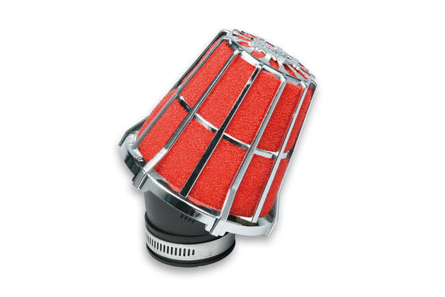 047593.k0 Filtro Aria Red Filter E5 Con ø 38 Per Carburatori Phva / Phbn 12-14-16-17,5 - Mikuni Cromato Malossi